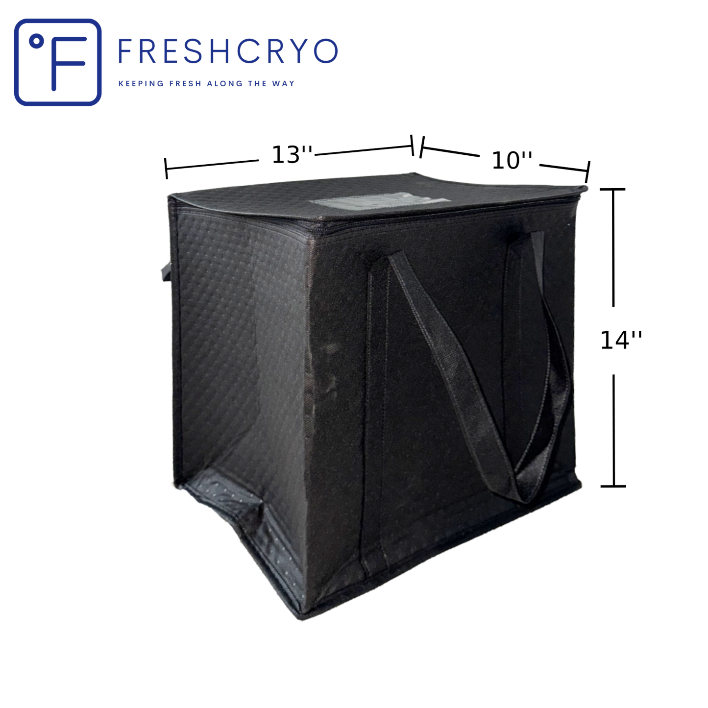 Insulated Food Delivery Bag - Thermal Carrier with Handle | Black Large