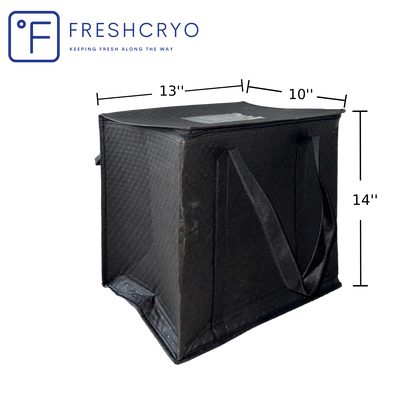 Insulated Food Delivery Bag -  Thermal Carrier with Handle | Black Large 100 Pcs Wholesale