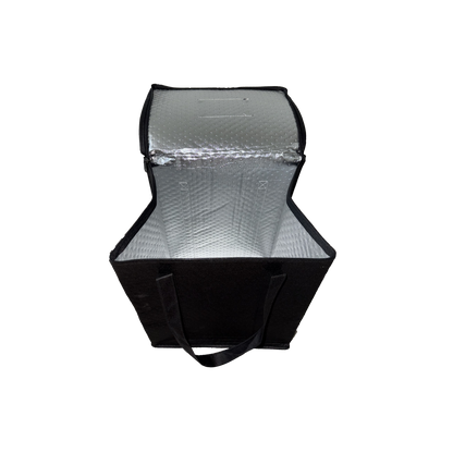 Insulated Food Delivery Bag -  Thermal Carrier with Handle | Black Large 100 Pcs Wholesale