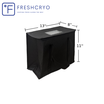 Insulated Food Delivery Bag -  Thermal Carrier with Handle | Black Small 100 Pcs Wholesale