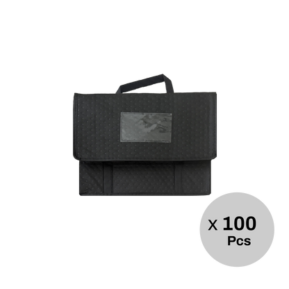 Insulated Food Delivery Bag -  Thermal Carrier with Handle | Black Small 100 Pcs Wholesale