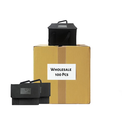 Insulated Food Delivery Bag -  Thermal Carrier with Handle | Black Small 100 Pcs Wholesale