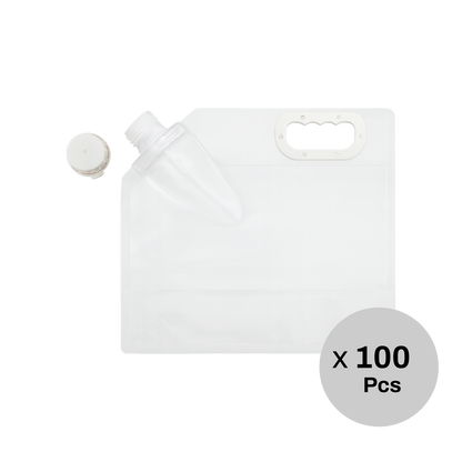 1 Gallon Collapsible Water Container Bag, Clear, 100 Pcs Wholesale