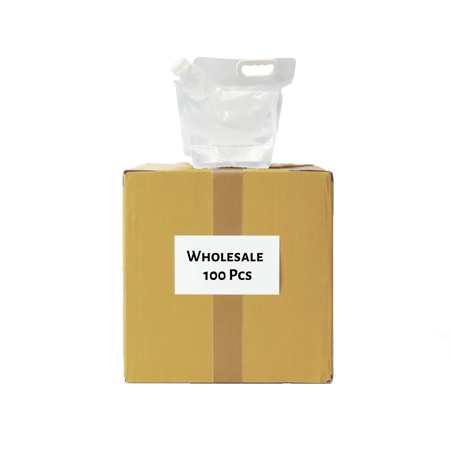 1 Gallon Collapsible Water Container Bag, Clear, 100 Pcs Wholesale